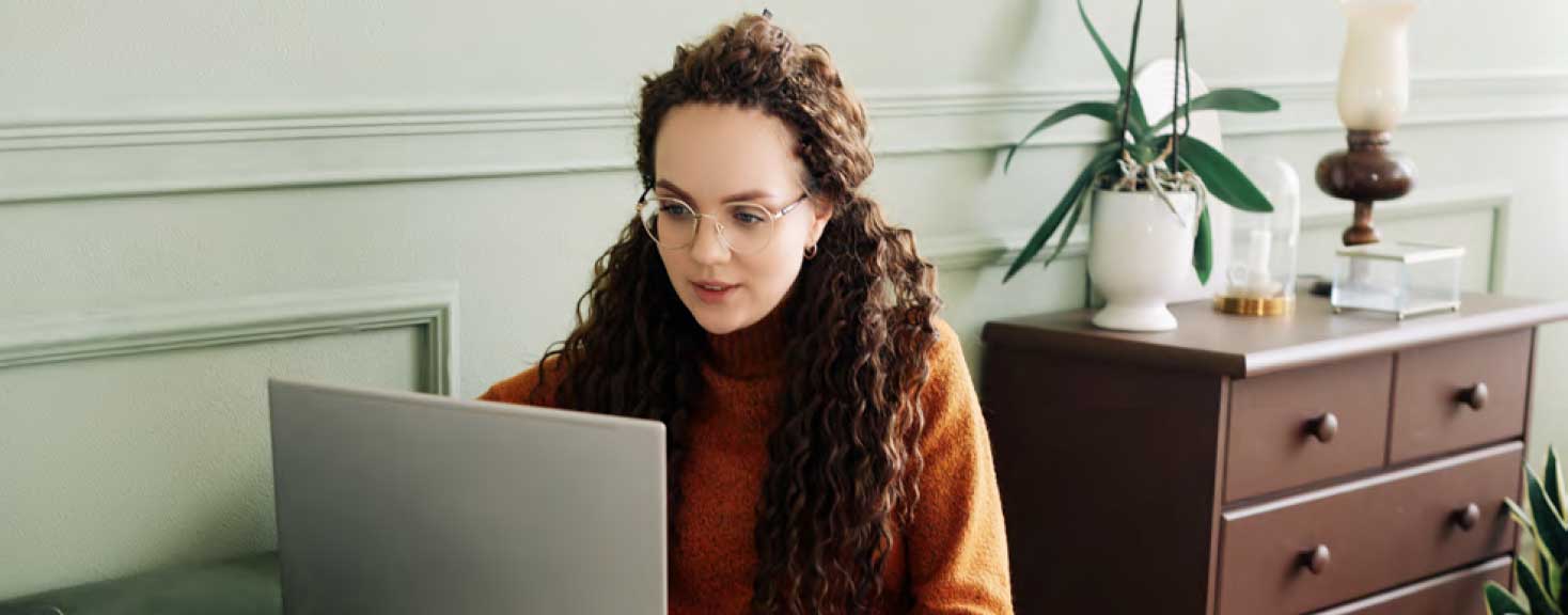 Lady attending online appointment